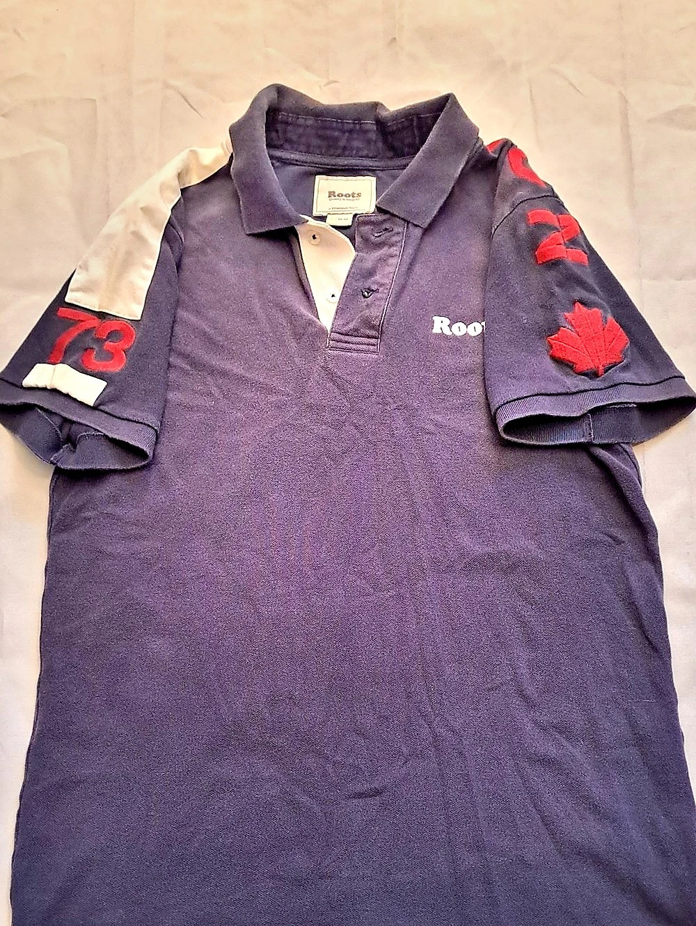 Roots Color Navy Blue Polo Size Medium